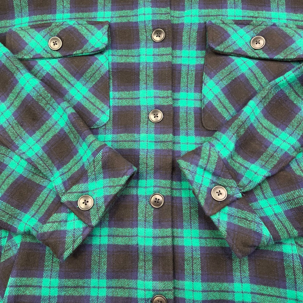 Torrid Women's 5X Plaid Flannel Shacket 100% Cotton Teal Black Shirt Jacket - Picture 8 of 12